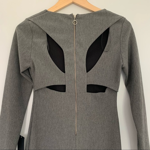 Zara Trafulac Grey Bodycon Longsleeve Mini Sz M - Picture 6 of 6